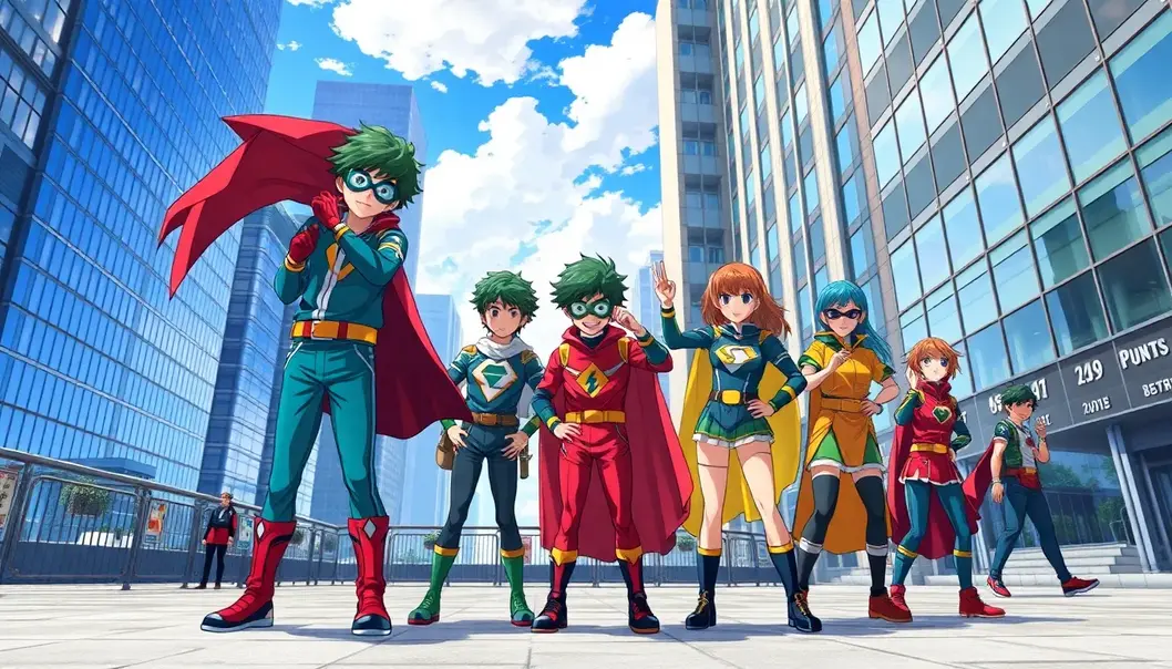 The students of My Hero Academia ready for action.