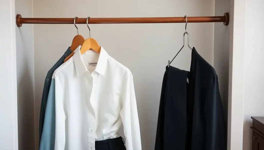A minimalist capsule wardrobe with essential classic items.
