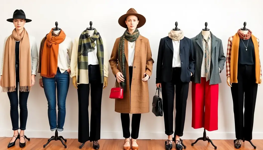 A minimalist capsule wardrobe with essential classic items.